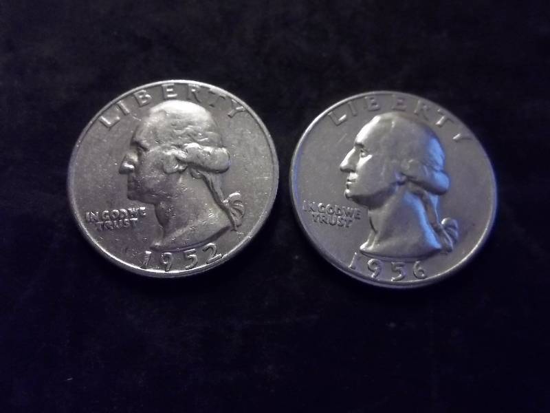 1952 D, 1956 Washington Quarters High Grade