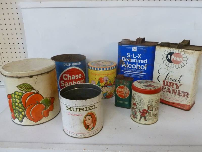 lot 176 image: Vintage Metal Containers