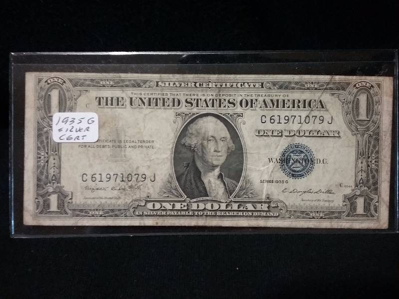 lot 45 image: 1935 C,D,E &G $1 Silver Certificates