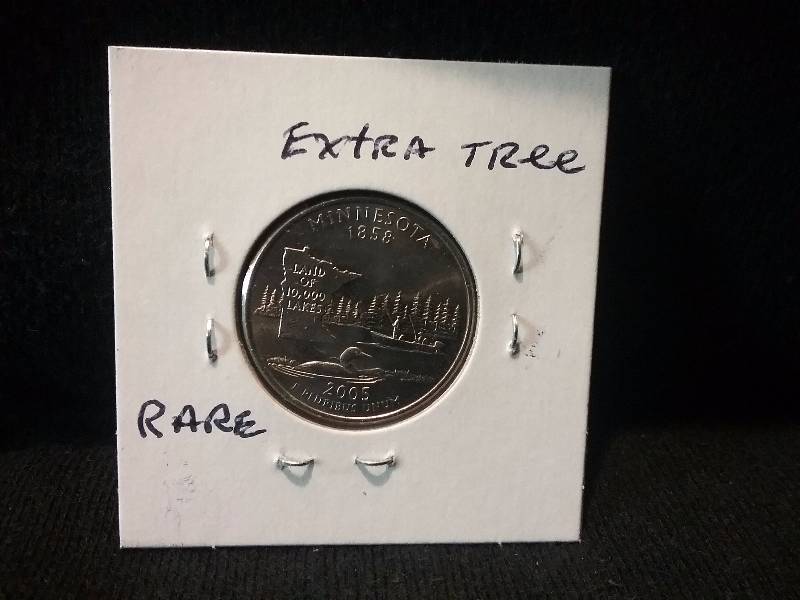 lot 51 image: Rare Error Coin Extra Tree 2005-P Minnesota State Quarter, Uncirculated