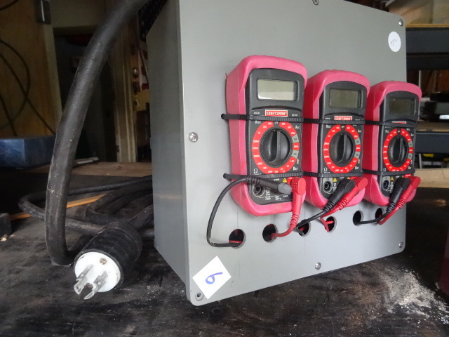 3 Phase power Box. Volt Meters,