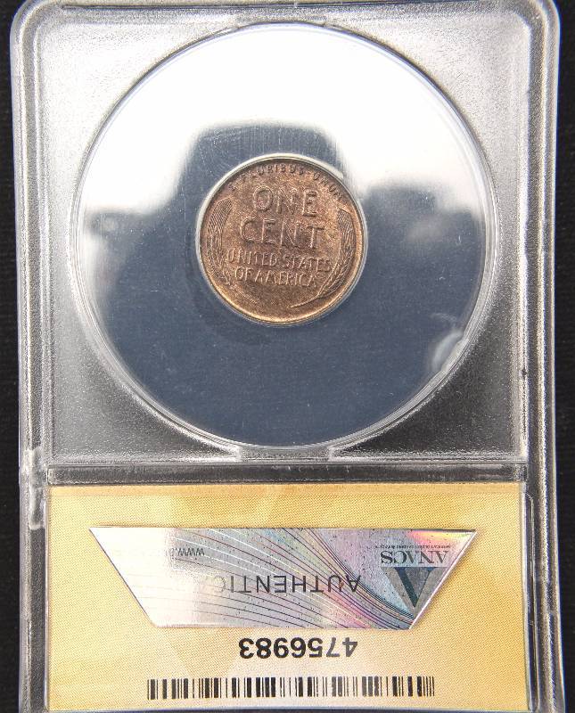lot 06 image: 1935 US WHEAT CENT MS64 ANACS