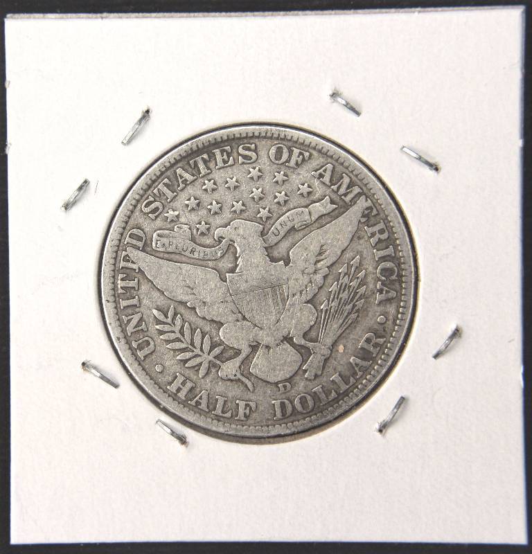 lot 23 image: 1906-D BARBER SILVER HALF DOLLAR VG