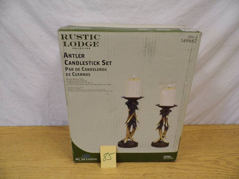lot 85 image: Antler Candle Holders