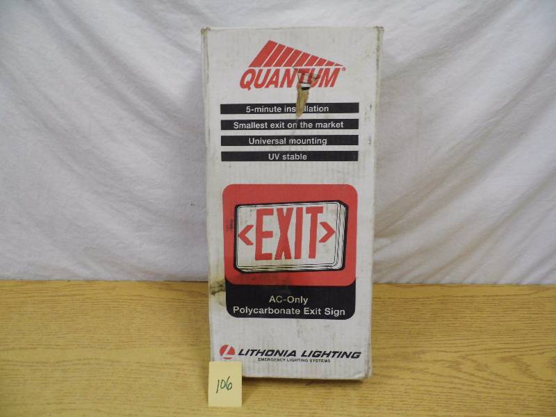 lot 106 image: Exit Sign