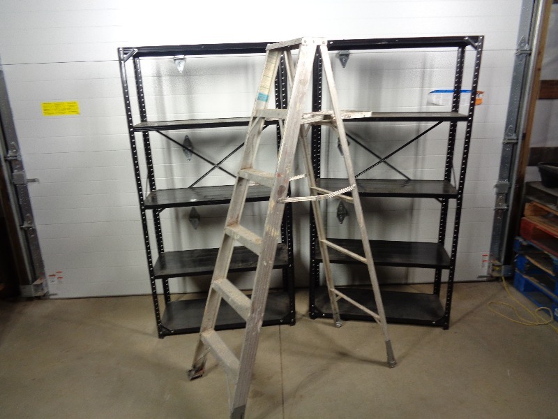 lot 24 image: 2 Shelves and Ladder