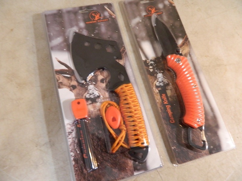 lot 38 image: New Camping Axe and New Camping Knife