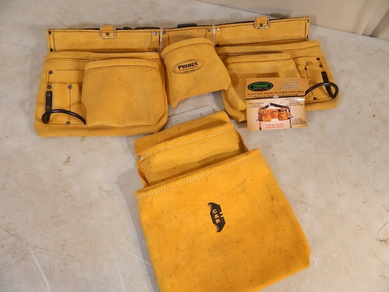 lot 41 image: New Leather Toolbelt and New Leather Tool Pouch