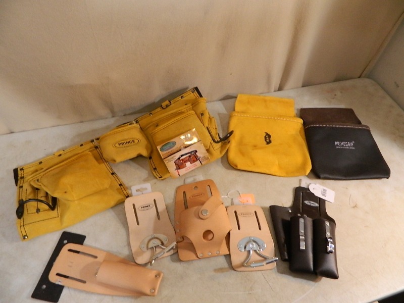 lot 61 image: New Leather Toolbelt and New Leather Tool Pouches