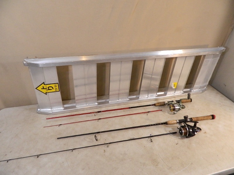 lot 95 image: Aluminum Ramp and Fishing Rods