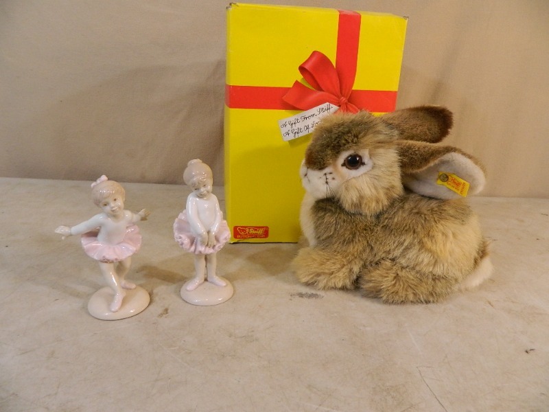 lot 191 image: Steiff Bunny and Collectible Figurines