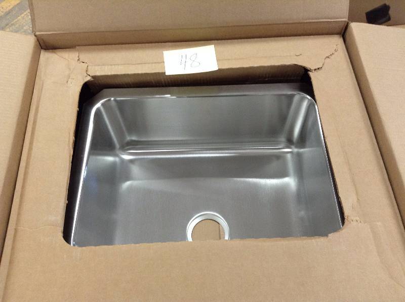 lot 48 image: Elkay ELUH211510 Gourmet Lustertone Undermount Sink, Stainless Steel - Single Bowl Sinks open box never used