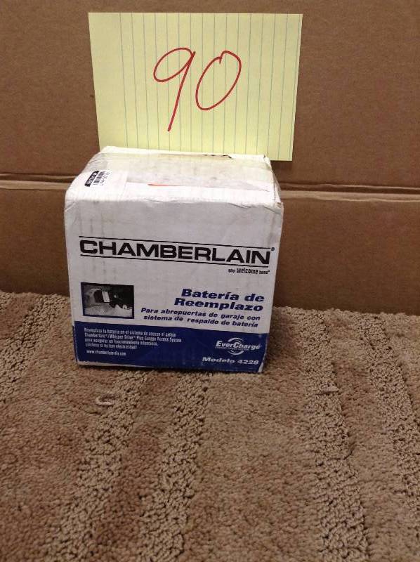 lot 90 image: Chamberlain Replacement Garage Door Opener Battery Model#  4228 New