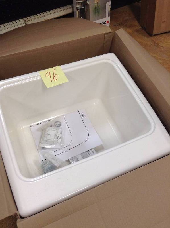 lot 96 image: Swan SSUS1000.010 White Solid Surface Utility Sink� 25 in. x 22 in. x 13-916 in. open box never used