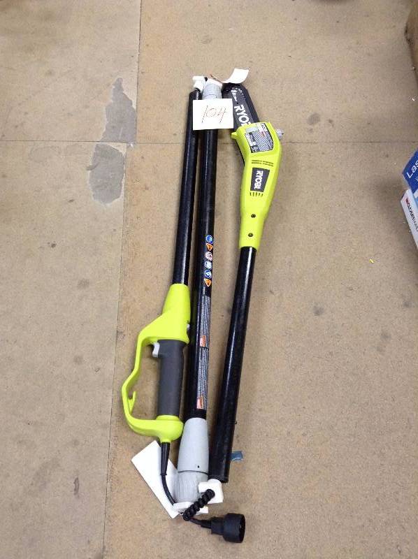 lot 104 image: Ryobi 8 in. 6 Amp Pole Saw open box in working conditions