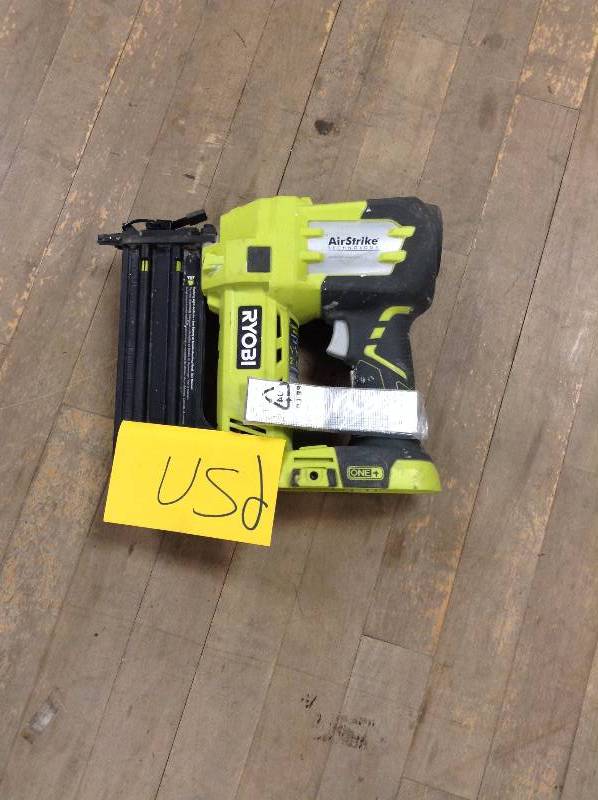 lot 18 image: Ryobi 18-Volt ONE AirStrike 18-Gauge Cordless Brad Nailer (Tool-Only) Model#  P320
