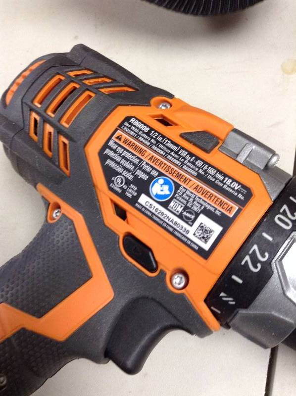 lot 34 image: RIDGID 18-Volt X4 Compact Cordless Drill Console (Tool Only)  in working conditions