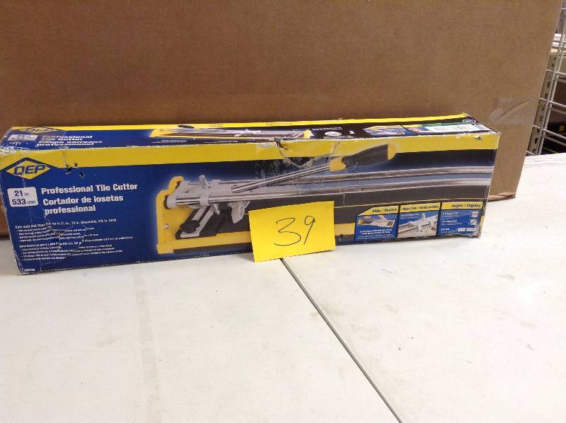lot 39 image: QEP 21 in. Ceramic Tile Cutter  open box never used