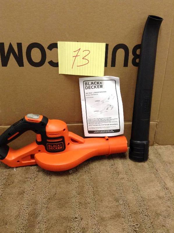 lot 73 image: BLACKDECKER LSW321 20V Max Lithium POWERCOMMAND Power Boost Sweeper open box never used