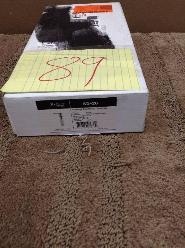 lot 89 image: KRAUS SD-20 Soap Dispenser in Stainless Steel New