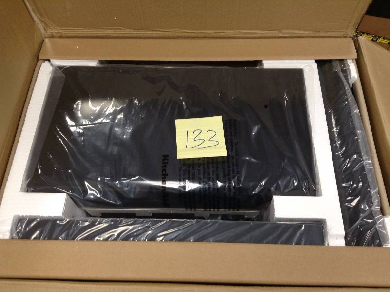 lot 133 image: KitchenAid 2-Burner Propane Gas Grill in Black with Grill Cover open box never used