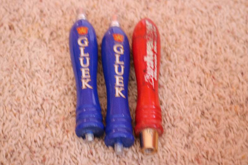 Three mini beer taps 2 gluek and 1 ...