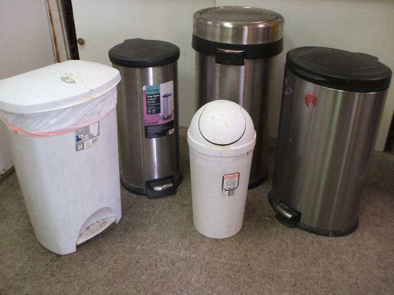 lot 730 image: STAINLESS STEEL WASTE RECEPTACLES