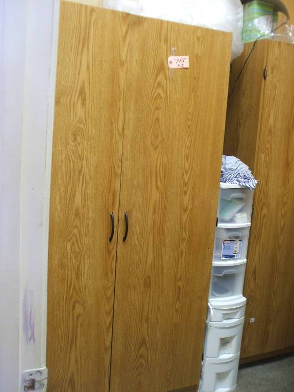 lot 755 image: 2 LAMINATE STORAGE CABINETS