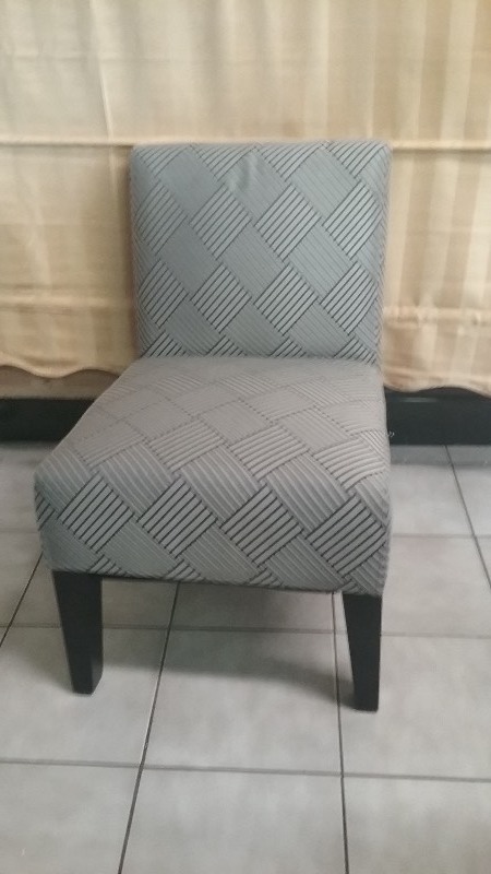 Slipper Chair, Grey and White
