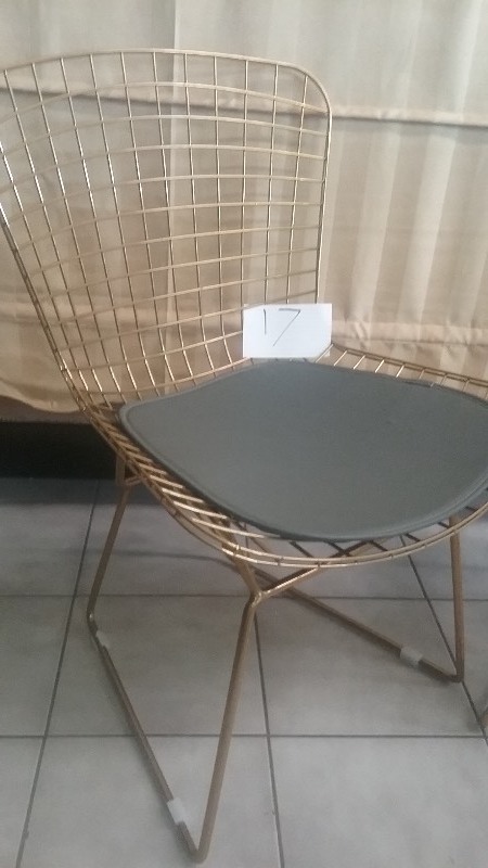 2 Unit Modern Gold Wire Accent Chairs