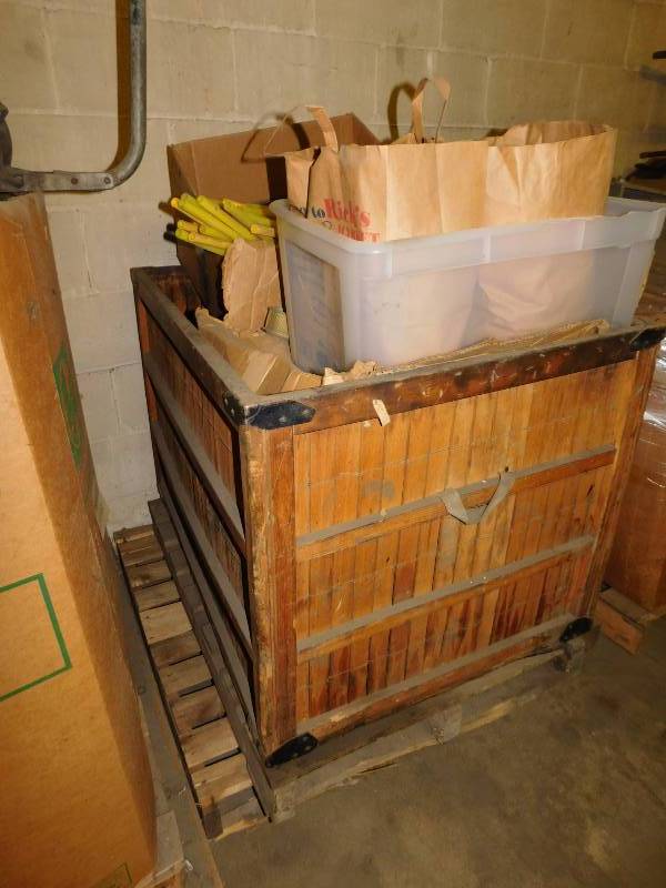 Antique Wooden Crate with Extras