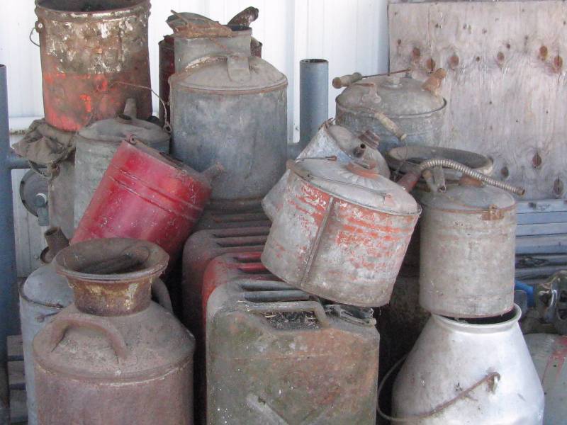 lot 8 image: Gas Cans & Milk Cans