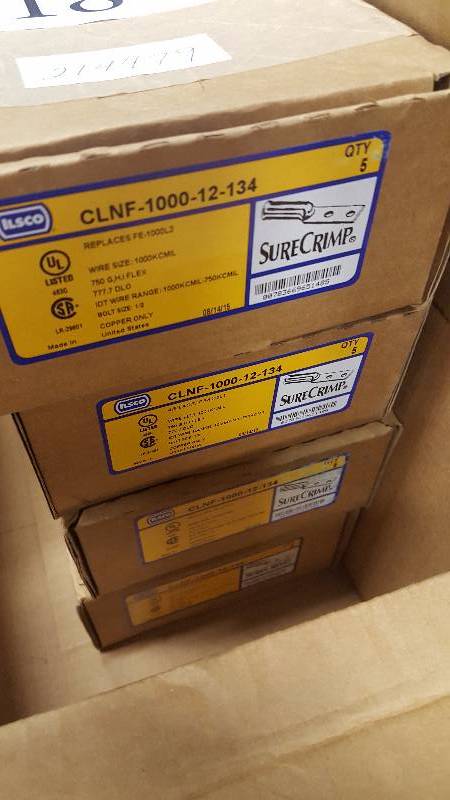 lot 519 image: Lot of (4) Boxes of Ilsco 1000KCMIL SureCrimp Copper Connectors