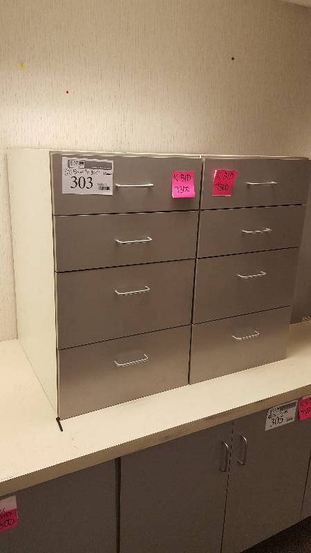 Lot of (2) Commercial 4-Drawer Under-Counter Cabinet