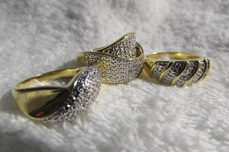 Two-tone Metal Fashion Ring Set-3pc SIZE 8, MSRP $59.99