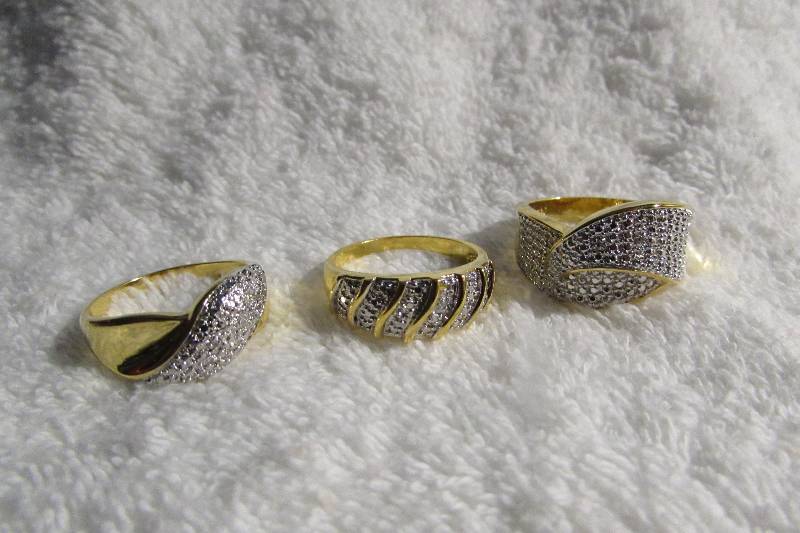 Two-tone Metal Fashion Ring Set-3pc SIZE 10, MSRP $59.99