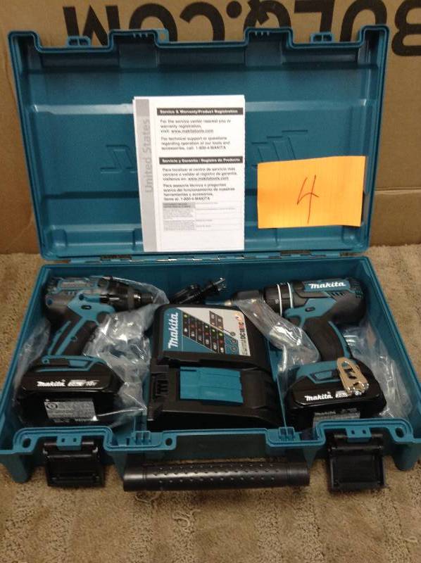 Makita XT248R 18V Compact Lithium-Ion Brushless Cordless Combo Kit  open box never used