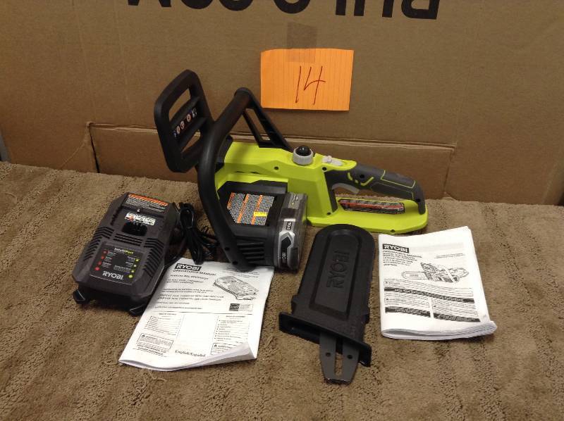 Ryobi ONE Lithium 10 in. 18 V Lithium Ion Cordless Chainsaw open box