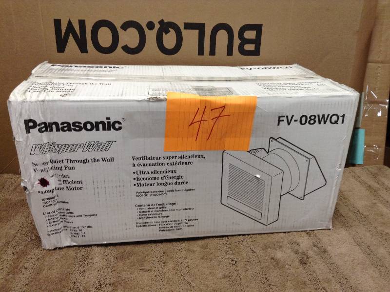 Panasonic WhisperWall 70 CFM Wall Exhaust Bath Fan, ENERGY STAR open box never used