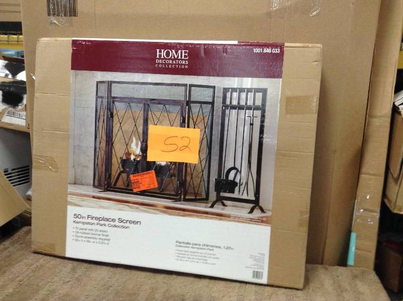 Home Decorators Collection Kempston Park Oil-Rubbed Bronze 3-Panel 50 in. Fireplace Screen with Doors open box never used