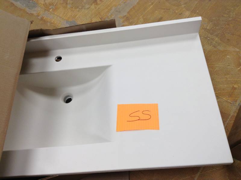 Swan Contour 49 in. Solid-Surface Vanity Top in White with White Basin open box never used