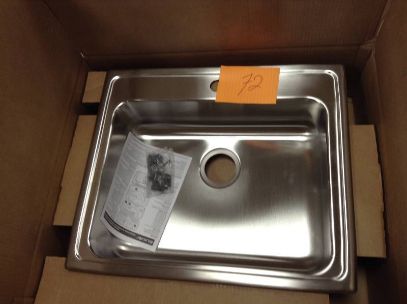 Elkay Lustertone Drop-In Stainless Steel 25 in. 1-Hole Single Basin Kitchen Sink open box never used