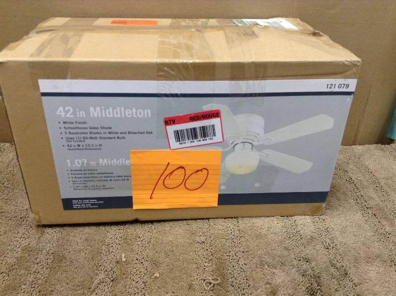 Middleton 42 in. Indoor White Ceiling Fan