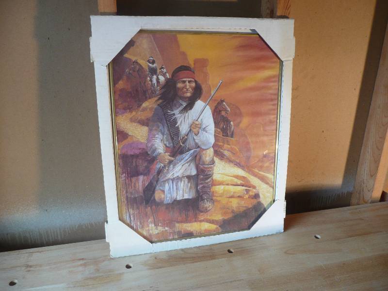 lot 2 image: Vintage Indian Art Framed - Approx 20wide 22high - See Pictures
