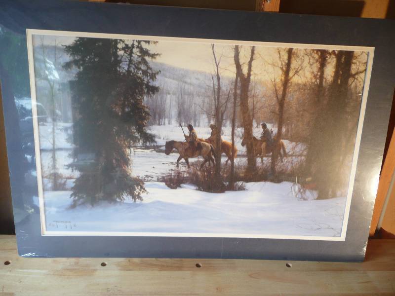 lot 3 image: Rare & Vintage American Indian Artwork - Approx 38wide 27high - See Pictures