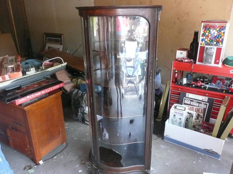 lot 30 image: Very Unique Antique Display Cabinet - Awesome Piece needs one piece of glass - Must See Pictures - Dont Miss Out