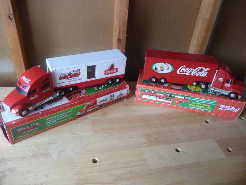 lot 36 image: 1 Mickey Moues Coca Cola Semi & 1 Santa Coca Cola Semi - See Pictures