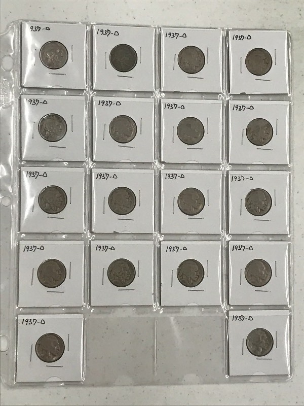 1937 D - Buffalo Head Nickels - Qty...