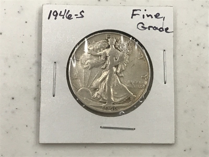 1946 S - Walking Liberty Silver Hal...