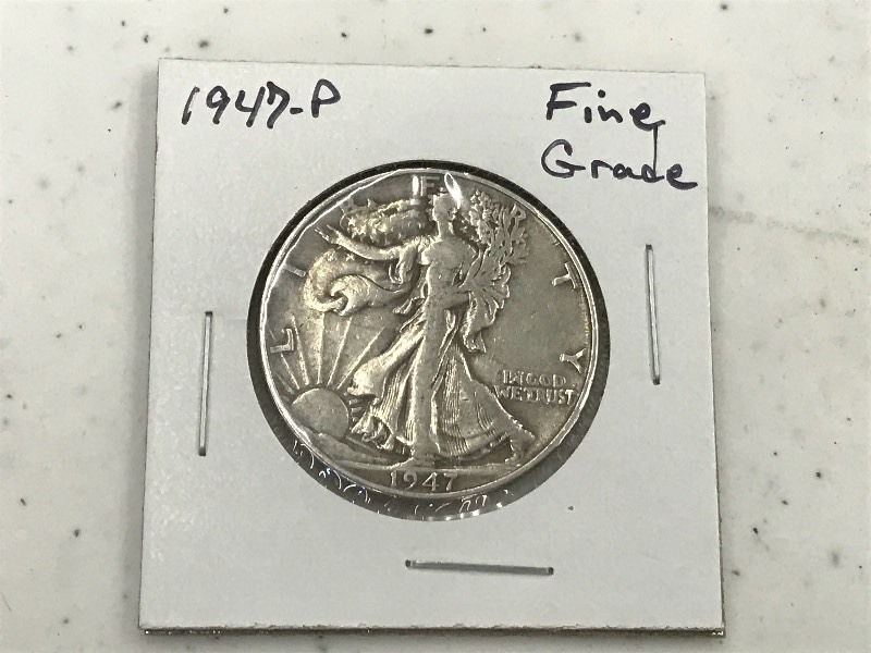 1947 P - Walking Liberty Silver Hal...